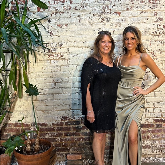 Birdy Grey Carrie Dress - Matte Satin - Moss - Picture 3 of 3